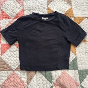 Silence + Noise Black crop Short Sleeve Tee